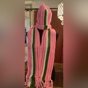 Hand crocheted hat and scarf set